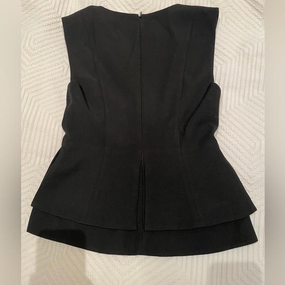 BCBG, XS, Peplum, Black Blouse, Sleeveless - Picture 3 of 3